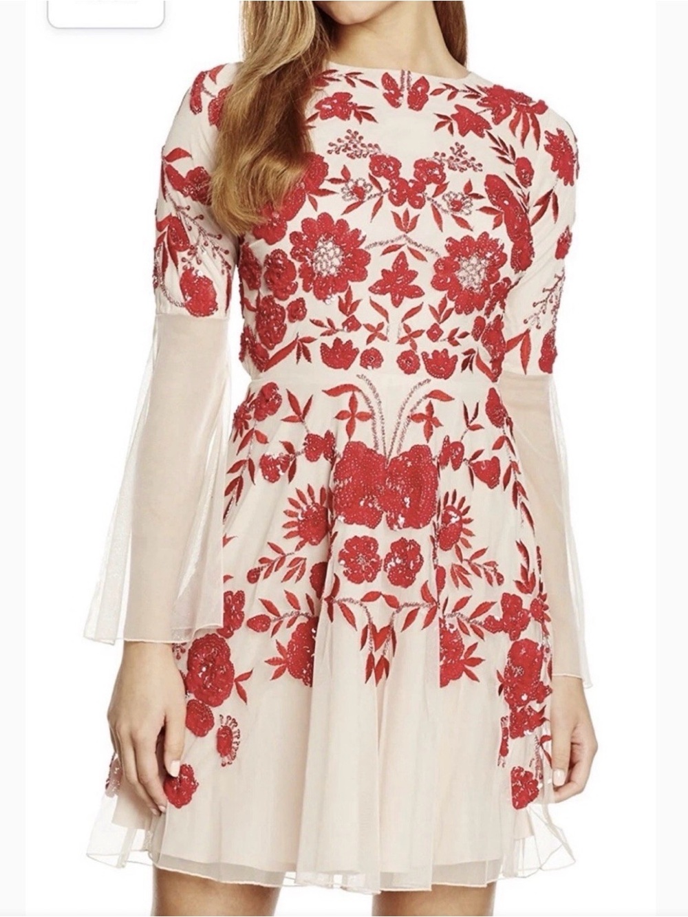 NWT Frock and Frill Red Sequin & Nude Dress | ModCloth